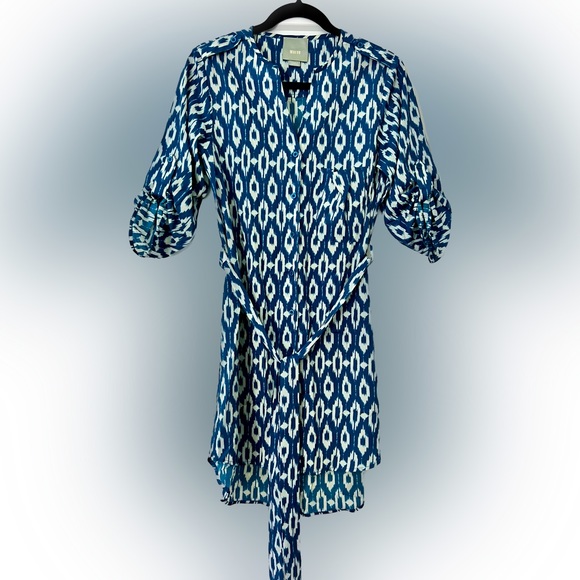 ANTHROOLOGIE Maeve Ikat Belted Shirt Dress - Picture 3 of 12